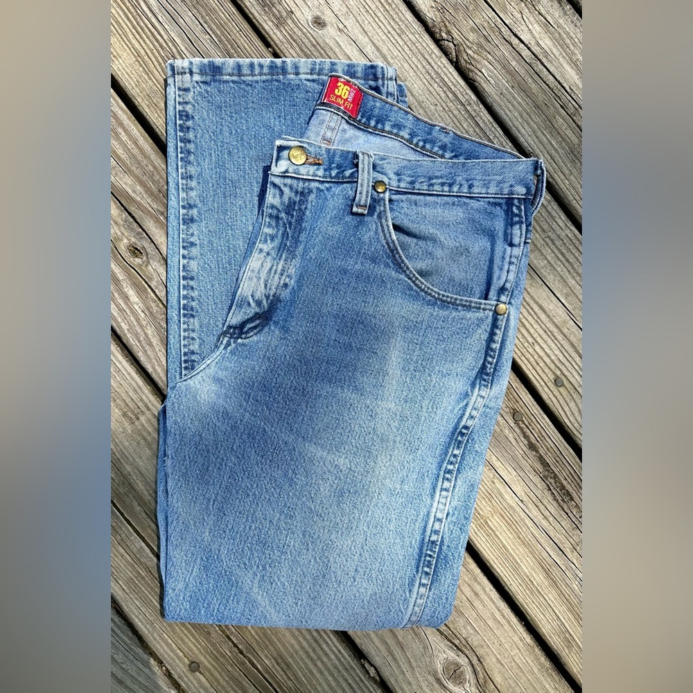 Wrangler men’s 36MWZ SLIM FIT 35x30 jeans EUC stonewashed